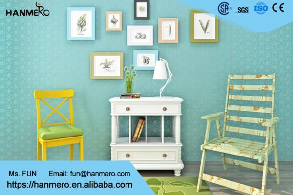 Cadmium Green Simple Style Childrens Bedroom Wallpaper Modern Wall Covering