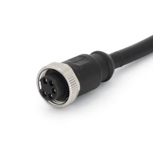 China 5 Pin Female 7/8&quot; Connectors with Molded Cable Straight PVC Black Unshielded factory