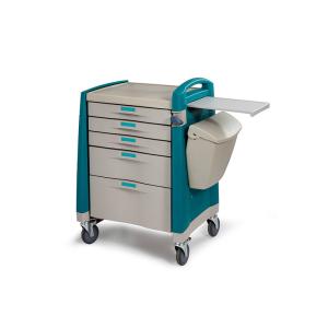 China Automatic Self Locking 5 Drawers ABS Utility Medicine Trolley Cart factory