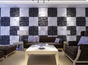 China Waterproof Acoustic Sound 3D Panel for Office Interior Wall Decorative 500mmx500mm factory