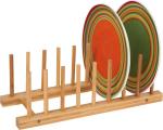 Factory direct sell bamboo plate drying rack wood dish racks kitchen