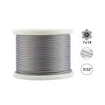Non-coated 5/32" T316 7x19 Stainless Steel Wire Rope Aircraft Cable 500FT Steel