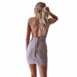Customized Elegant Girls Dress Flash Suspender Women Sexy off Shoulder Party