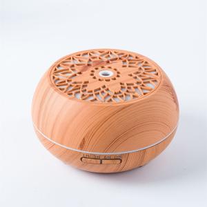 China 500ml Household Wood and Glass Essential Oil Aroma Diffuser with Remote and RGB LED Light factory