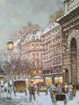 Framed Paris Oil Painting , Impressionist Landscape Paintings Thick Oil On