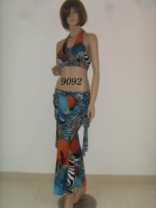 China Distinctive Belly Dancers Outfits Underwire Halter Bikini Top Floor Length Skirt factory