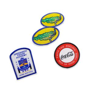 China School Applique Woven Patch Badges , Sew On Embroidered Patches OEM factory