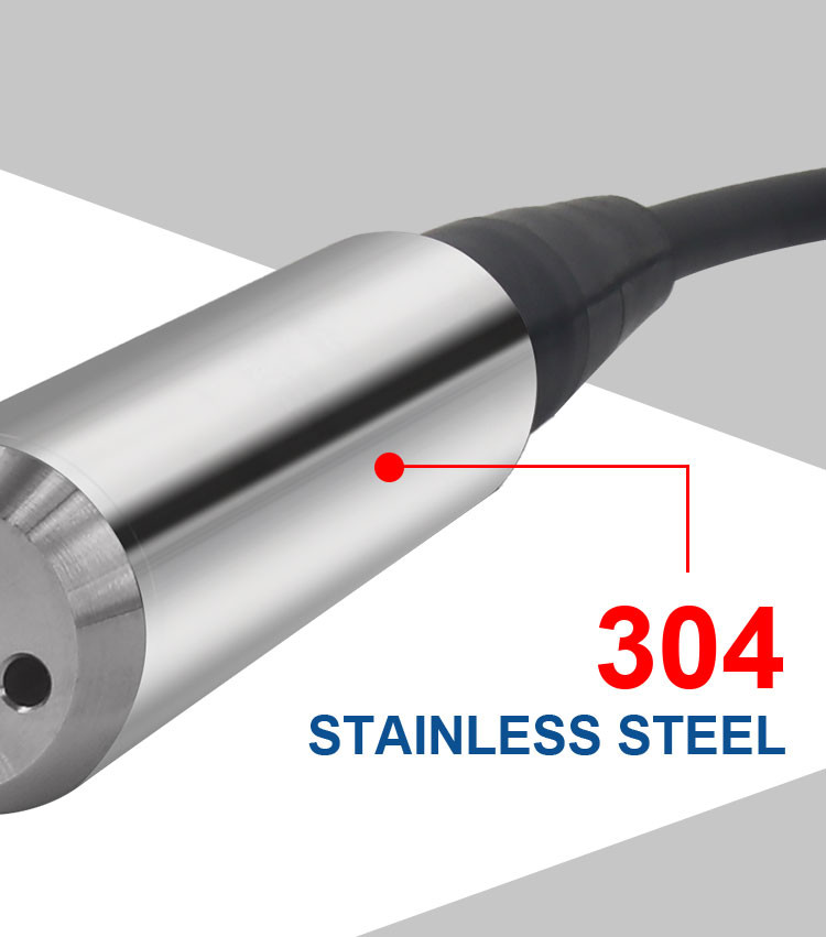0.5-4.5v 200mH2O I2C Submersible Level Sensor PTFE Cable