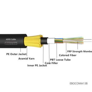 China Span 100m ADSS All Dieletric 48 96 Cores Singlemode Outdoor Optical Fiber Cable factory