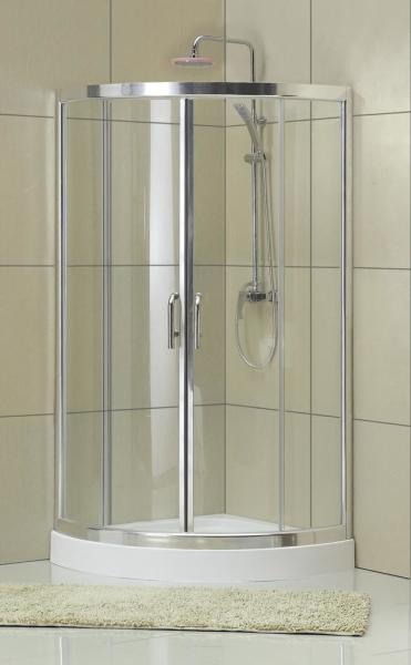 Clear Tempered Glass D Shaped Shower Cubicle 1900MM Height Bright Silver For