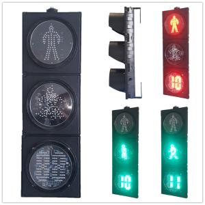 China Dynamic 200MM 3-Aspect Flip Door RG Pedestrian With Countdown Timer Road Traffic Light factory