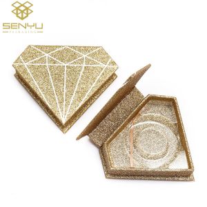 China Diamond Shape False Eyelash Packaging Box Cosmetic Product Package With Blister Insert on sale