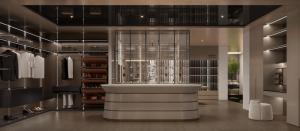 China Customized Luxury Han Jade White Walk In Closet With Multiple Storage factory