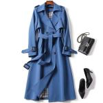 Elegant Light Fashion Puffer Down Coat Belted Overcoat Women Trench Coat