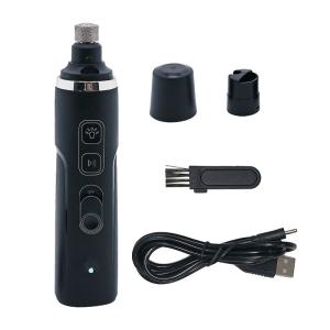 China Black USB Charging Electric Dog Nail Clippers LED Electric Pet Nail Trimmer factory