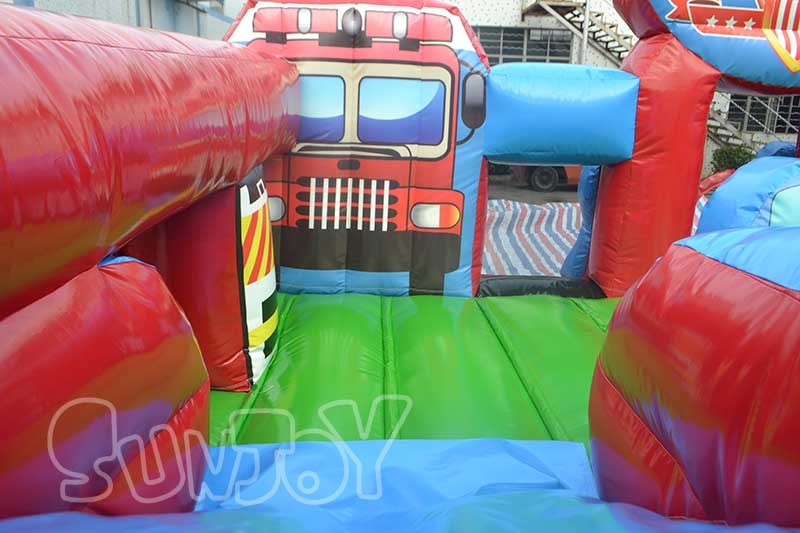 Inflatable Rescue Squad Playground Combo Pvc Inflatable Bouncer Slide Inflatable Castle Slide Combo