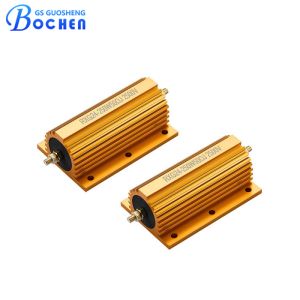 China RX24 250W 50ohm 5% Tolerance Wirewound Resistor with Gold Anodized Aluminum Shell for Industrial-Grade 6063 Aluminum Applications on sale