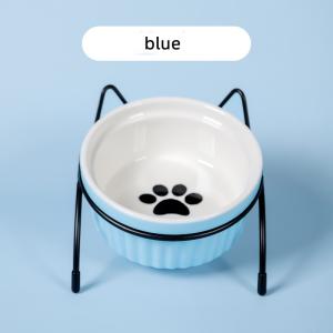 China Ceramic Cat Food Basin Double Bowls Protect Cervical Vertebra factory