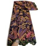 African 2023 Senegal Embroidery French Lace Fabric with 3D Flowers and Wax