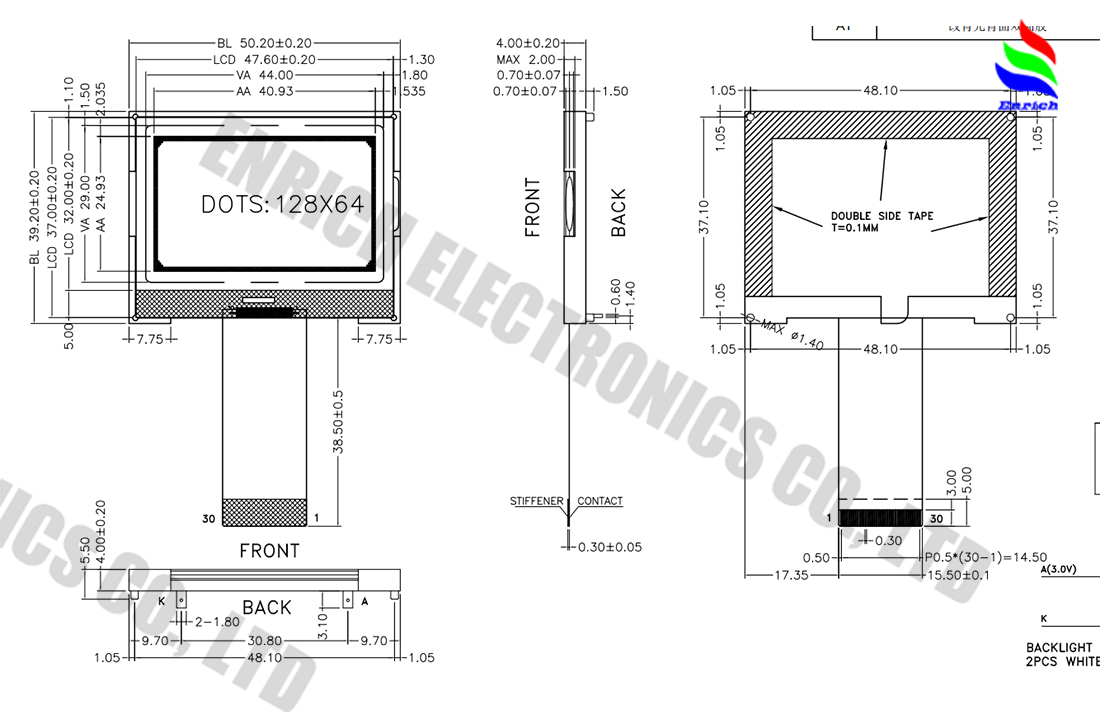 Custom Cog Lcd Module Graphic Lcd Controller FSTN Positive For Medical Devices