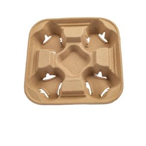 China Durable Paper Coffee Cup Holders Customized Take Away Pulp Cup Holder factory