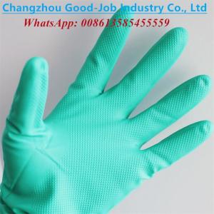 China 11mil Nitrile Heavy Duty Industry Gloves Unlined 3D Diamond Grain Puncture Oilproof Chemical Resistant factory