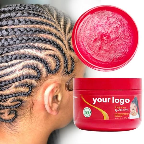 Unisex 48 Hours Strong Hold Hair Styling Gel Red Shine Jam 16 oz Custom Braiding