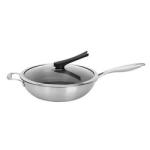 Factory Wholesale PFOA Free Non Stick Works 18/8 Stainless Steel Wok Pan with