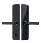 Black Biometric Door Handle Lock , Digital Keyless Door Lock Fingerprint