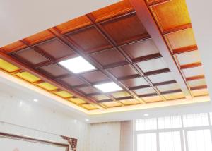 China Elegant Artistic Clip In Ceiling Tiles with Beautiful Golden Line Pattern factory