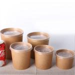 Kraft Paper Soup/Hot Food Cup with Vented Lid Disposable Paper Soup Containers |