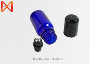 China Blue Essential Oil Glass Bottle Reduce Fingerprint Residue Sealing With Steel Roller factory