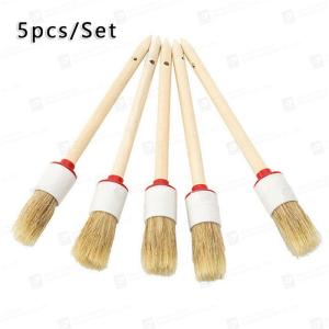 China 5pcs Natural Boar Hair 110g Car Detailing Brush For Car Interior Gap factory