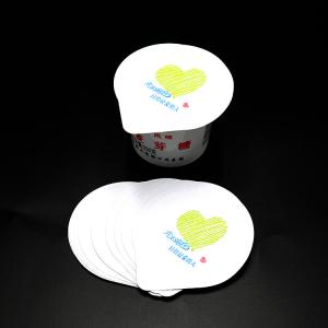 China Heat Sealing Precut Aluminum Foil Lid For PP Cup 84mm Top Size factory