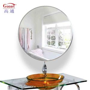 China Home Wineshop Customized Size Metal Wall Gold Decor Iron Sticker With Frame Salon Mirror factory