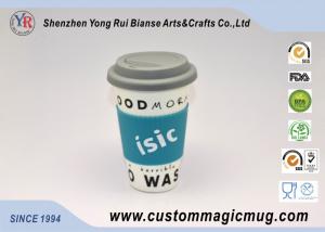 China 13oz Starbucks Ceramic Travel Mug , White Double Wall Ceramic Mug factory