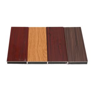 China Custom Wooden Finish Aluminum Profiles Extrusion Section For Decoration,Strong Impact Resistance factory