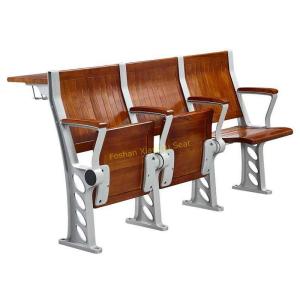 China Walnut Plywood College Classroom Furniture / Student Study Table And Chair With Armrest factory