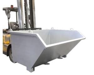 China Grey Tipping Swarf Bins Forklift Attachment With Zinc Plated Finish factory