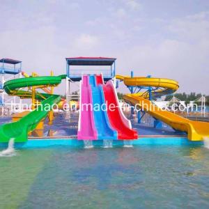 China Water Park Design Rainbow Spiral Slide Fiberglass Hot DIP Galvanizing factory