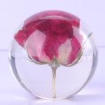 Custom clear epoxy real flower specimen acrylic dandelion paper weight