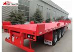 Heavy Duty Long Flatbed Semi Trailer 12R22.5 Radial Tyres For Cargo