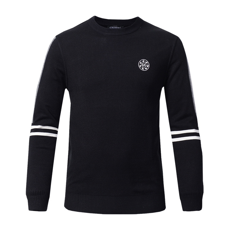 Wool Mens Warm Winter Sweaters / Crew Neck Sweater For Business Casual