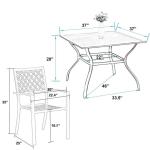 Metal Garden Set by AJUNION Waterproof Outdoor Furniture with Stackable Dining