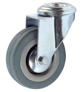 China Soft Rubber Wheel For Trolley Bolt Hole Casters Apparatus Castors factory