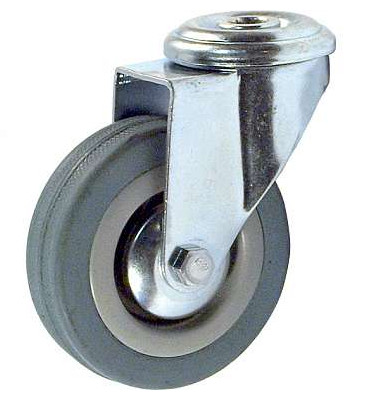 Soft Rubber Wheel For Trolley Bolt Hole Casters Apparatus Castors