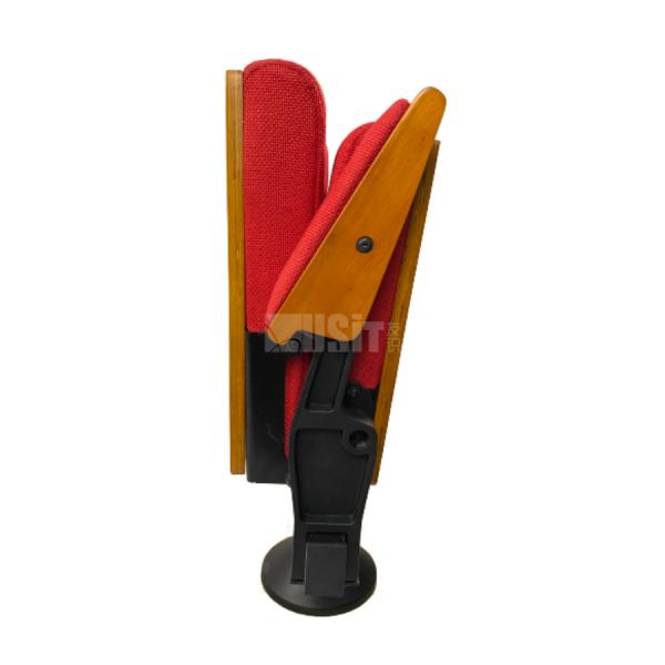 Solid Wood Armrest Folding Conference Chair Prayer Church Red Portable Theatre