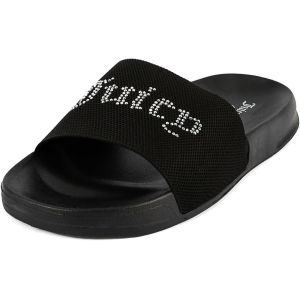 China Casual Outdoor Use Slides Summer Flat Sandals With Textile Beaded Upper factory