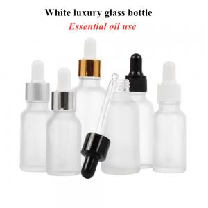 China 15ml 20ml 30ml Frosted Glass Dropper Bottles Hot Stamping Surface factory