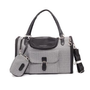 China Classic Pet Carrier Bag Houndstooth Pattern Heavy Duty Customized Logo factory
